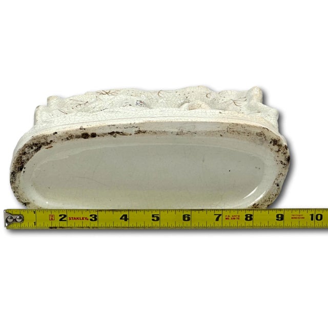 Large Mid 19th Century Antique English Staffordshire Pottery Queen Victoria & Prince Albert Garden Trellis Figure For Sale - Image 12 of 12