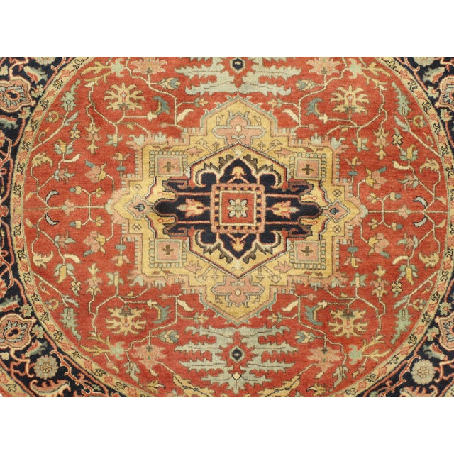 Pasargad DC Fine Hand Knotted Persian Serapi Design Round Rug For Sale - Image 4 of 5