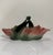 Vintage Hull Pottery Basket, Christmas Poinsettia Planter With Twisted Handle, Green and Pink Ceramic Basket For Sale In Atlanta - Image 6 of 7