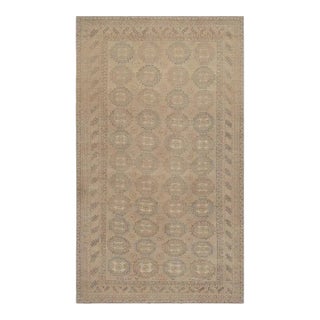 Vintage Ersari Rug in Beige-Brown and Blue With Geometric Patterns by Rug & Kilim For Sale
