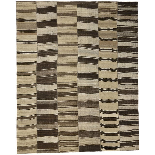 Textile Mid 20th Century Wabi-Sabi Turkish Kilim Rug - 13'00 X 16'00 For Sale - Image 7 of 7