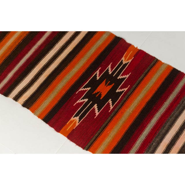 Orange 1950s Handwoven Decorative Kilim Runner For Sale - Image 8 of 10