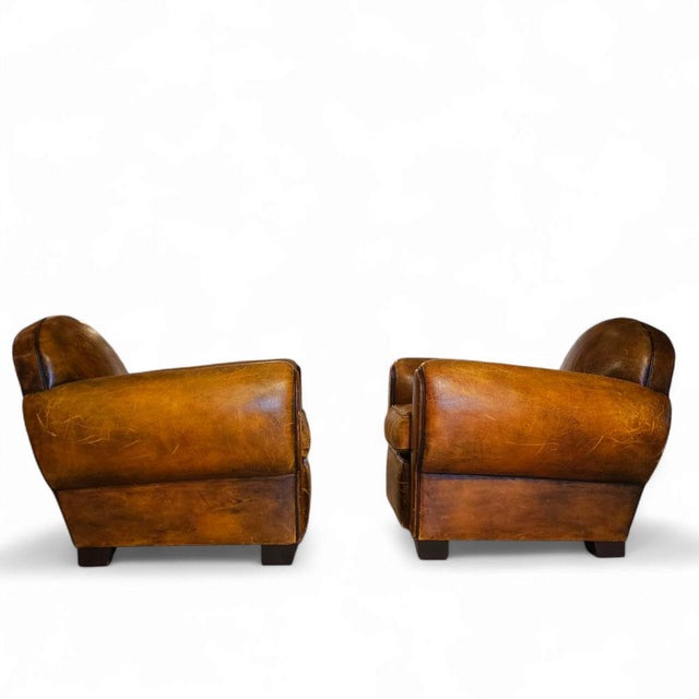 A Pair of Custom Normandy Club Chairs Attributed to Jean De Merry, 20th Century For Sale - Image 4 of 6