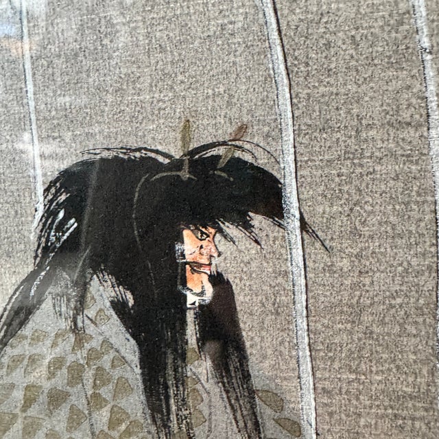 Antique Japanese Original Woodblock Print Pair by Tsukioka Kōgyo (1927), Signed & Framed For Sale - Image 4 of 8