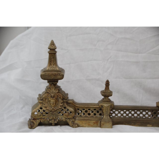 Metal Louis XIV Gilt Firescreen Andirons For Sale - Image 7 of 13