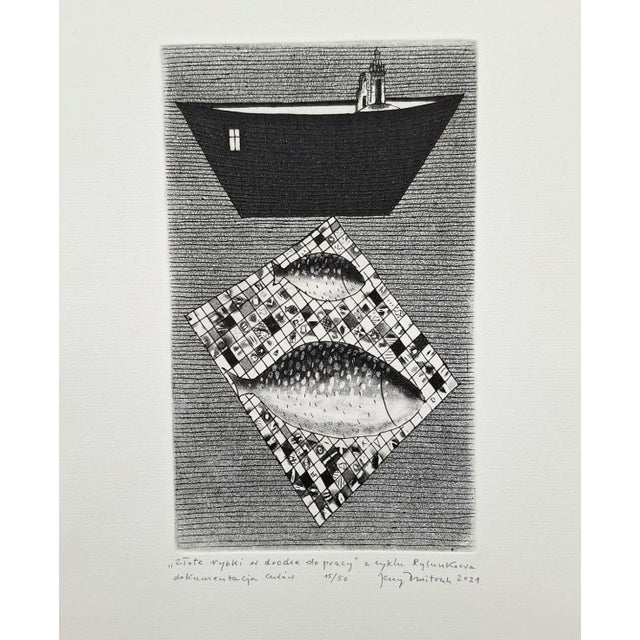 Jerzy Dmitruk, Goldfish on the Way to Work (A Visual Documentation of Miracles), 2021, Etching For Sale - Image 6 of 8