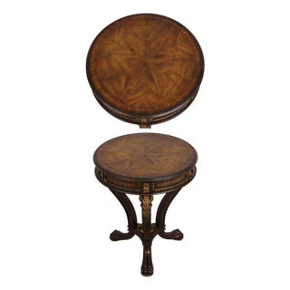 Maitland Smith Regency Style Mahogany Round Lamp Table For Sale