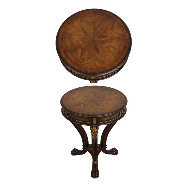 Maitland Smith Regency Style Mahogany Round Lamp Table For Sale