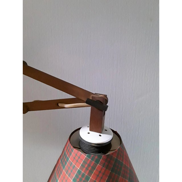 Vintage Fabric and Teak Sconce, 1970s For Sale - Image 4 of 6