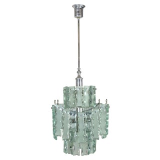 Vintage Murano Chandelier attributed to Fontana Arte, 1960s For Sale