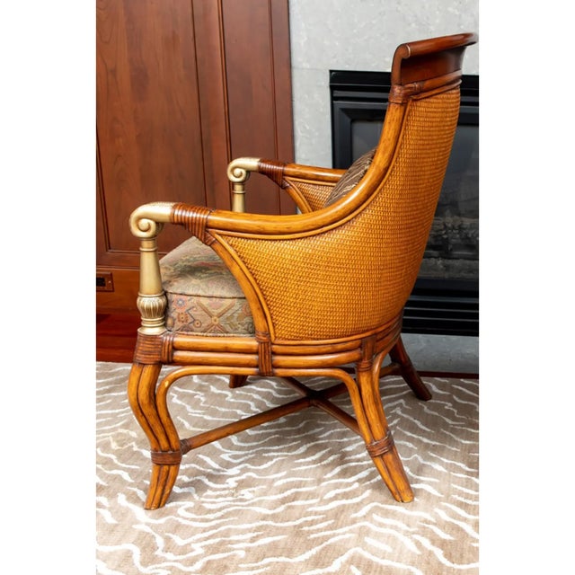 Wood A Pair Ethan Allen Bermuda Upholstered Chair For Sale - Image 7 of 8