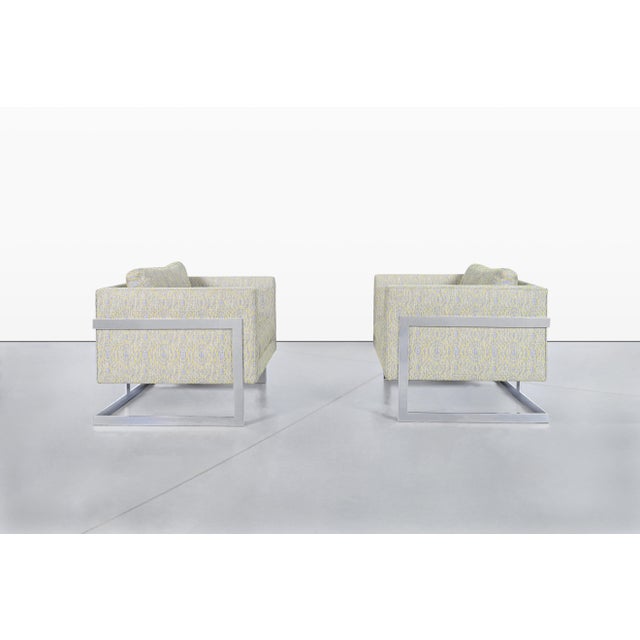 Mid-Century Modern Vintage Oversized Chrome Lounge Chairs by Milo Baughman for Thayer Coggin For Sale - Image 3 of 13