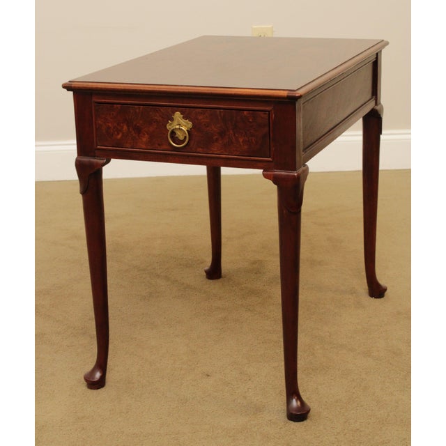 Baker Vintage Walnut Queen Anne One Drawer Side Table Chairish