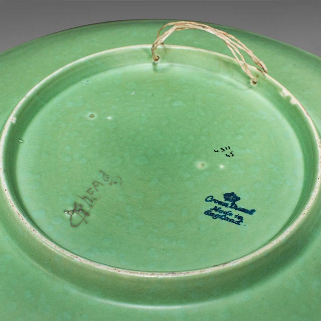 Vintage 1940s English Ceramic Decorative Fruit Dish Hanging Charger Plate For Sale - Image 10 of 11