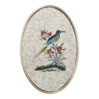 Oval Antiqued Mirrored Bird - C For Sale