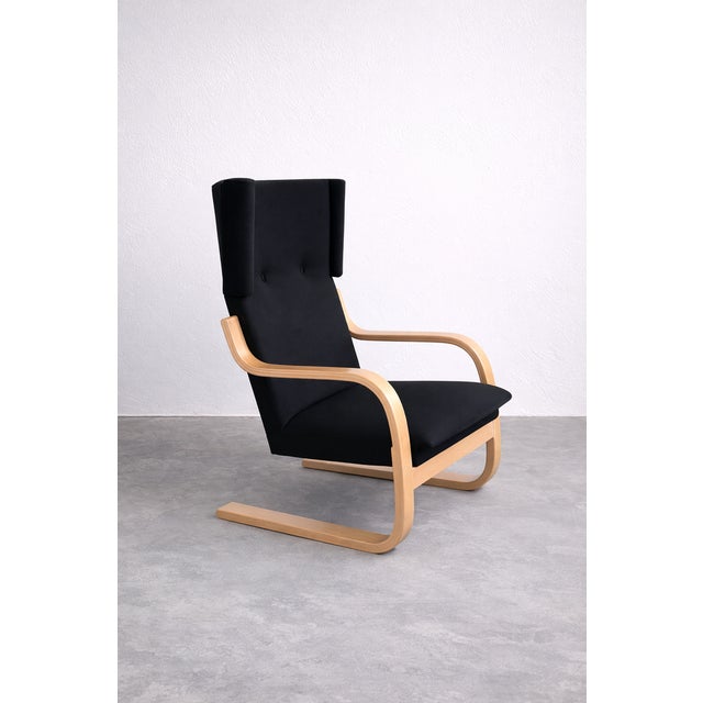 Mid-Century Model 36/401 Cantilever Chair in Birch and Black Fabric by Alvar Aalto for Artek, 1950s For Sale - Image 16 of 16