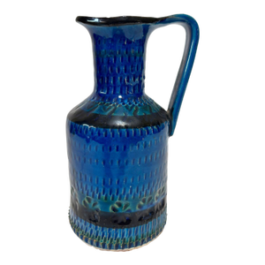 Bitossi “Rimini Blu” Ceramic Pitcher Vase, Attributed to Aldo Londi, Italy 1960s
