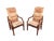 Brown Henredon Campaign Oak Pair Armchairs For Sale - Image 8 of 13