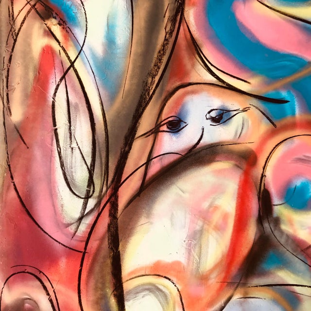 Abstract Abstract Painting by Erik Sulander on Wood 48x48 For Sale - Image 3 of 3