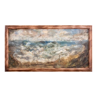 Mary Jo Schwalbach Seascape Oil on Masonite For Sale