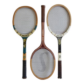 Vintage Designer Decorative Tennis Racquets - Set of Three For Sale