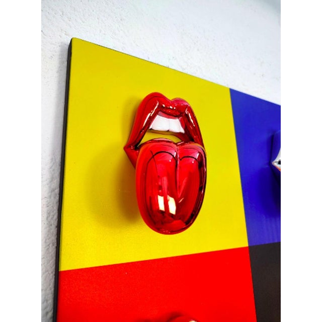 Sagrasse Pop Lips Resin and marble powder 60x60x7cm Edition of 499 Signed Year 2024 This piece is attributed to the...