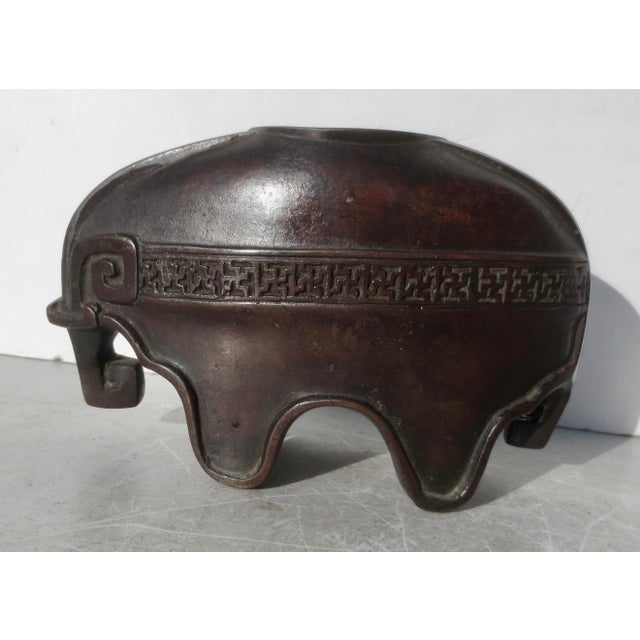 Mid-Century Bronze Elephant Vase. For Sale - Image 4 of 7