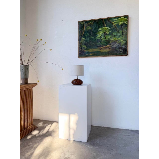 Brutalist Olive Wood Table Lamp, 1970s For Sale - Image 3 of 18