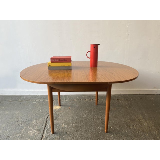Mid-Century Extending Dining Table in Teak Grain and Formica from Schreiber, 1960s For Sale - Image 4 of 11
