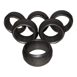 1960s Crown Castle Pewter Napkin Rings - Set of 6