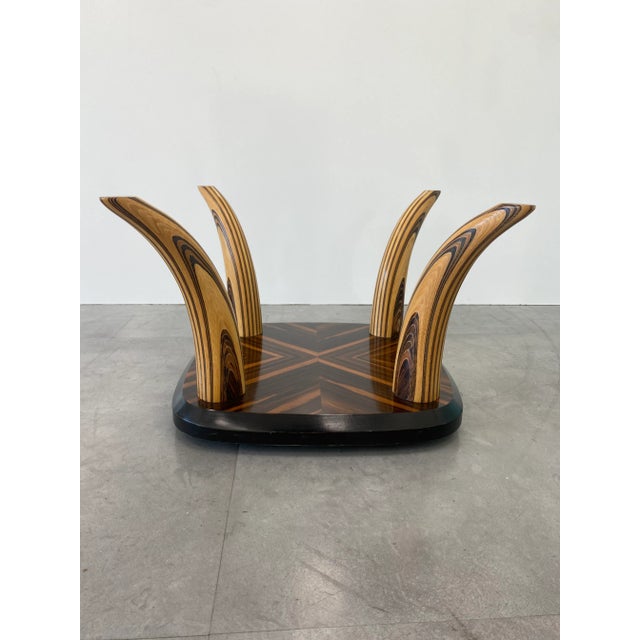 1970s Mix Wood Inlay Designed Faux Tusk Coffee Table by Henredon For Sale - Image 5 of 11