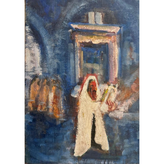 Frederick Serger Fauvist Impressionist Judaica painting Oil on Canvas This is not signed on the front. It has a hand...