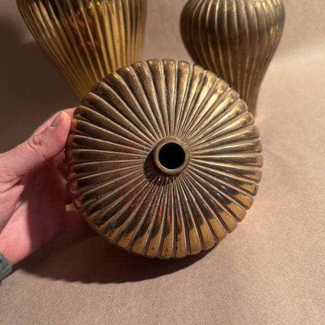 1987 Kinder Harris Brass Perfume Bottle Set For Sale - Image 4 of 6