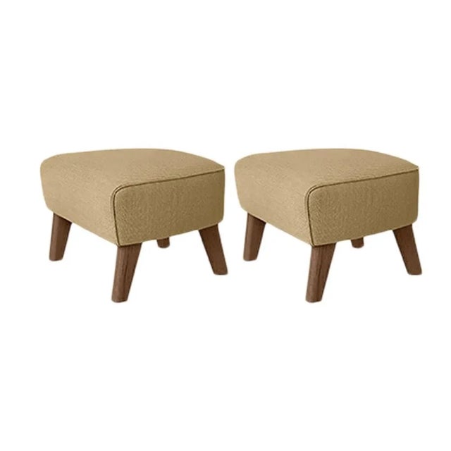 Set of 2 sand, smoked Oak Raf Simons Vidar 3 My Own Chair footstool by Lassen Dimensions: W 56 x D 58 x H 40 cm Materials:...