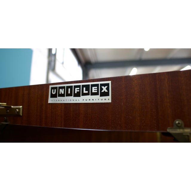 Mid-Century Modern Walnut Wardrobe from Uniflex, 1960s For Sale - Image 9 of 11