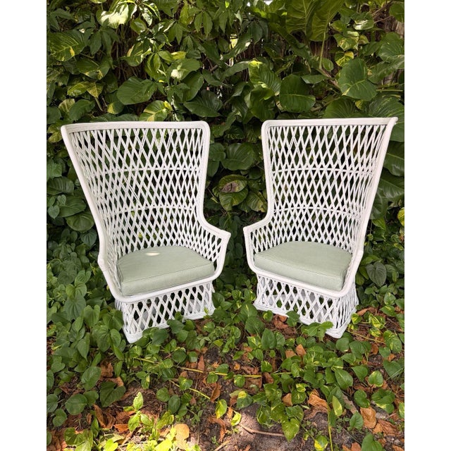 American 1970s Rattan & Bamboo Peacock Style Chairs From Disney Polynesian Hotel - A Pair For Sale - Image 3 of 11