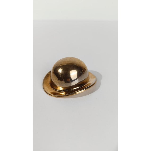 Vintage Hat Bottle Opener in Heavy Gilded Brass, 1970s For Sale - Image 11 of 17