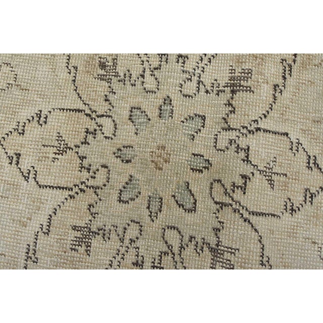 Tabriz Rug 9’8” X 12’9” Beige Wool Vintage Distressed Hand-Knotted Carpet For Sale - Image 9 of 15