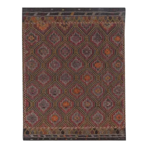 1960s Hand Woven Flat Weave Kilim Rug 6'4'' X 8'