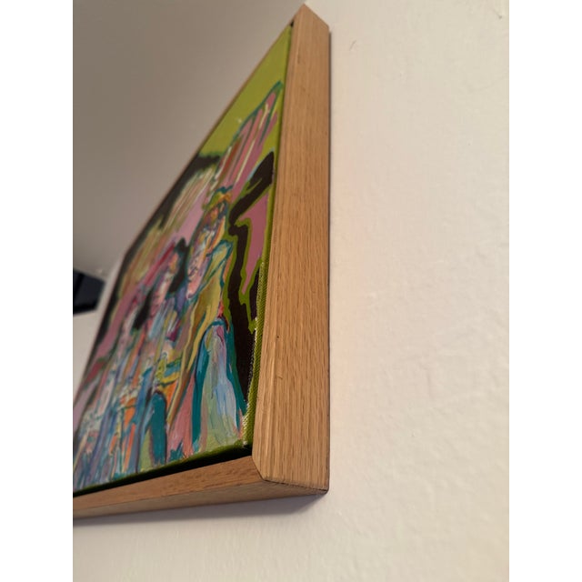 Textile Acrylic Painting on Canvas Framed by Danka Krol For Sale - Image 7 of 7