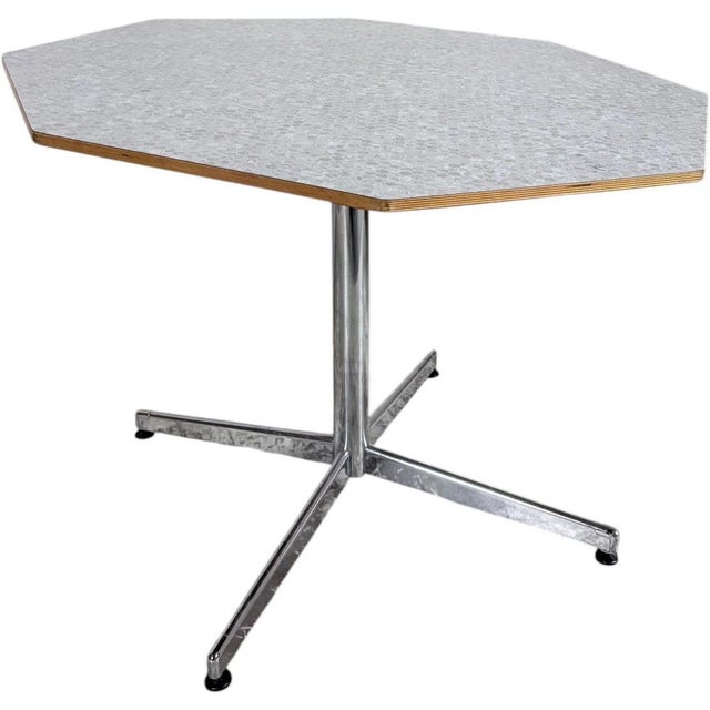 1960s Mid-Century Octagonal Formica Dining Table with Chrome Base, 1960s For Sale - Image 5 of 9