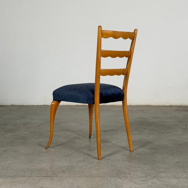 Chairs in Semi-Velvet Fabric by Paolo Buffa, 1950s, Set of 6 For Sale - Image 6 of 18