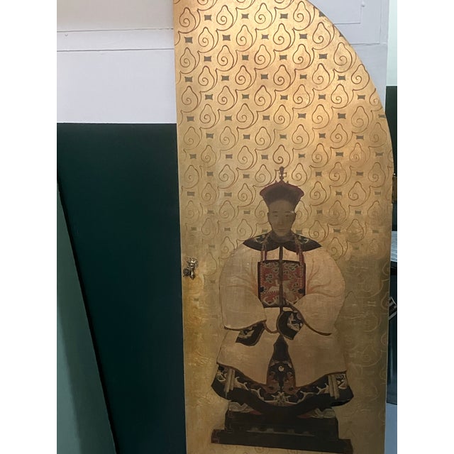 Gold 1920s Chinoiserie Decorative Doors - A Pair- Perfect for Interior Design For Sale - Image 8 of 12