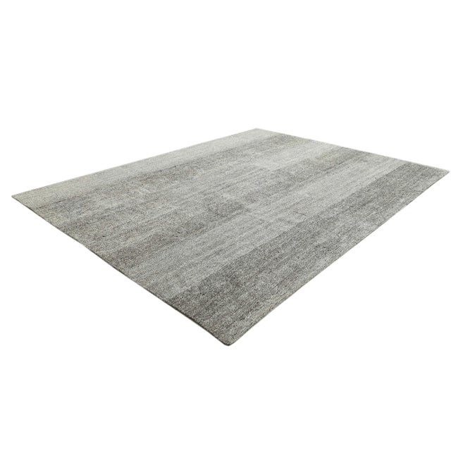 Mid-Century Modern Mid 20th Century Gray Vintage Large Kilim Rug For Sale - Image 3 of 7