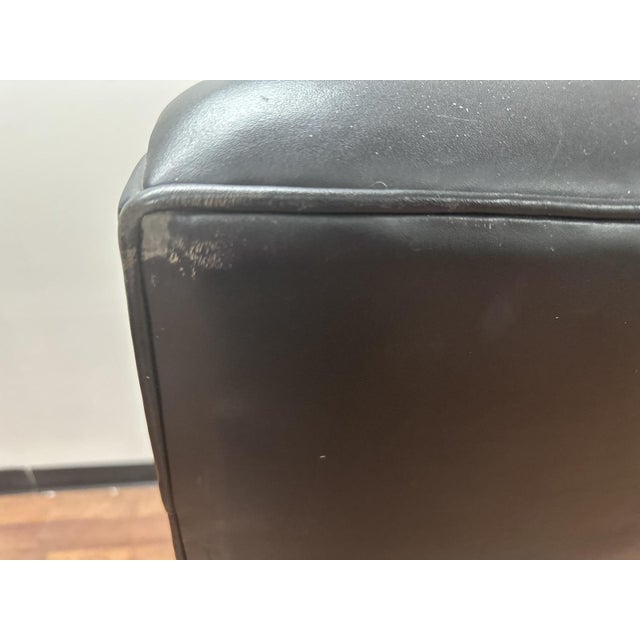Vintage Black Leather Executive Lounge Chair by Stow & Davis For Sale In Detroit - Image 6 of 12