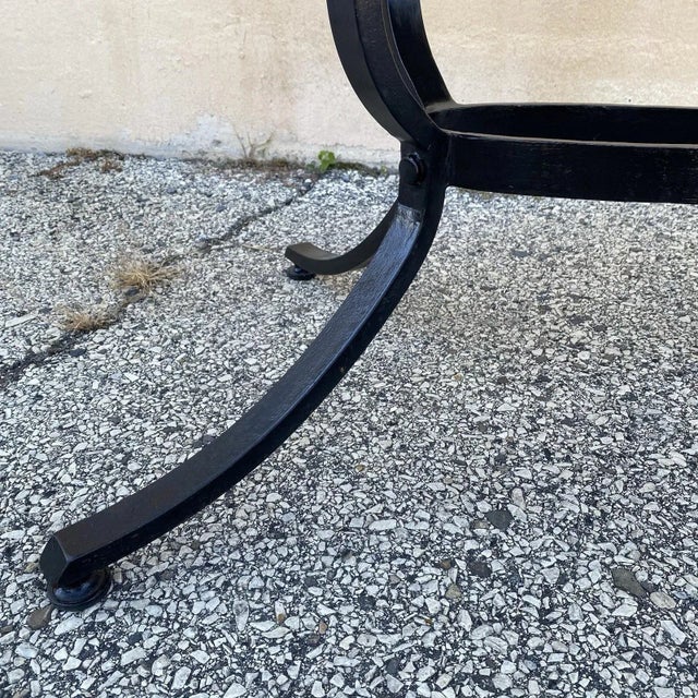 Vintage Mid Century Modern Black Iron Kitchen Dining Set 4 Chairs Table 5 Pc Set For Sale - Image 10 of 12