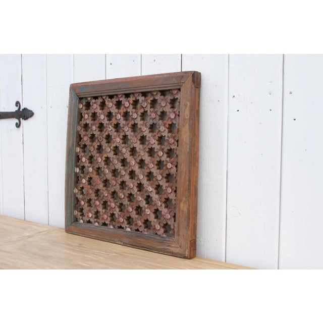 19th Century Antique Weathered Star Lattice Panel For Sale - Image 5 of 10