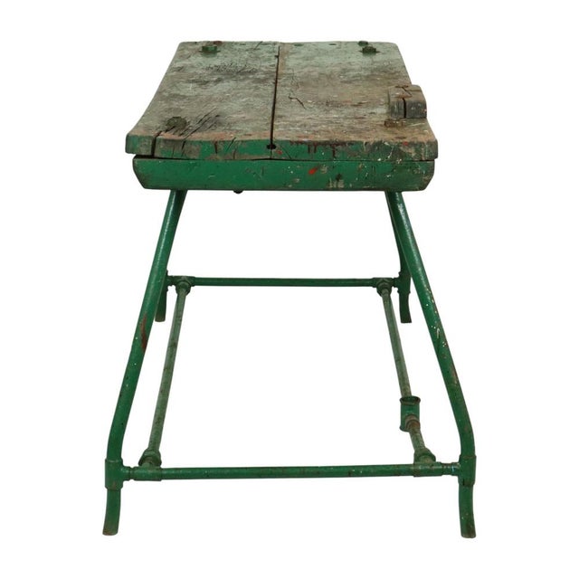Industrial Green Workbench, 1950s For Sale - Image 9 of 18