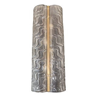 Sandblasted Murano Glass and Brass Wall Sconce, 2000s For Sale