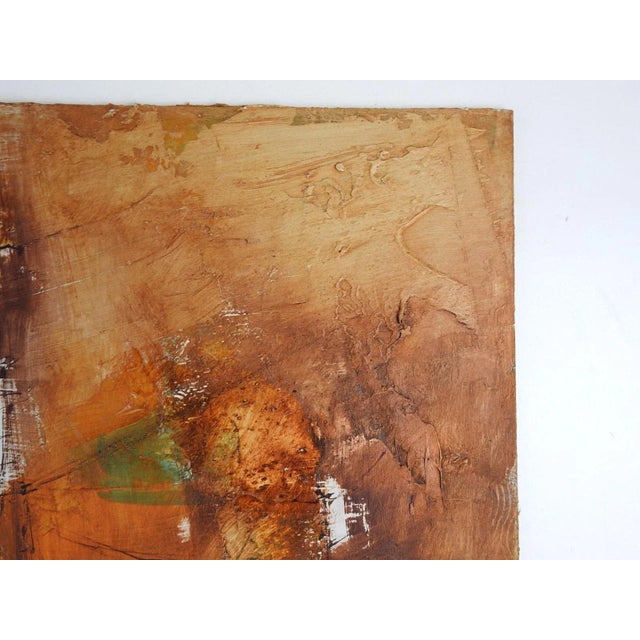 Mid 20th Century Vintage Mid 20th Century Abstract Mixed Media Painting For Sale - Image 5 of 9